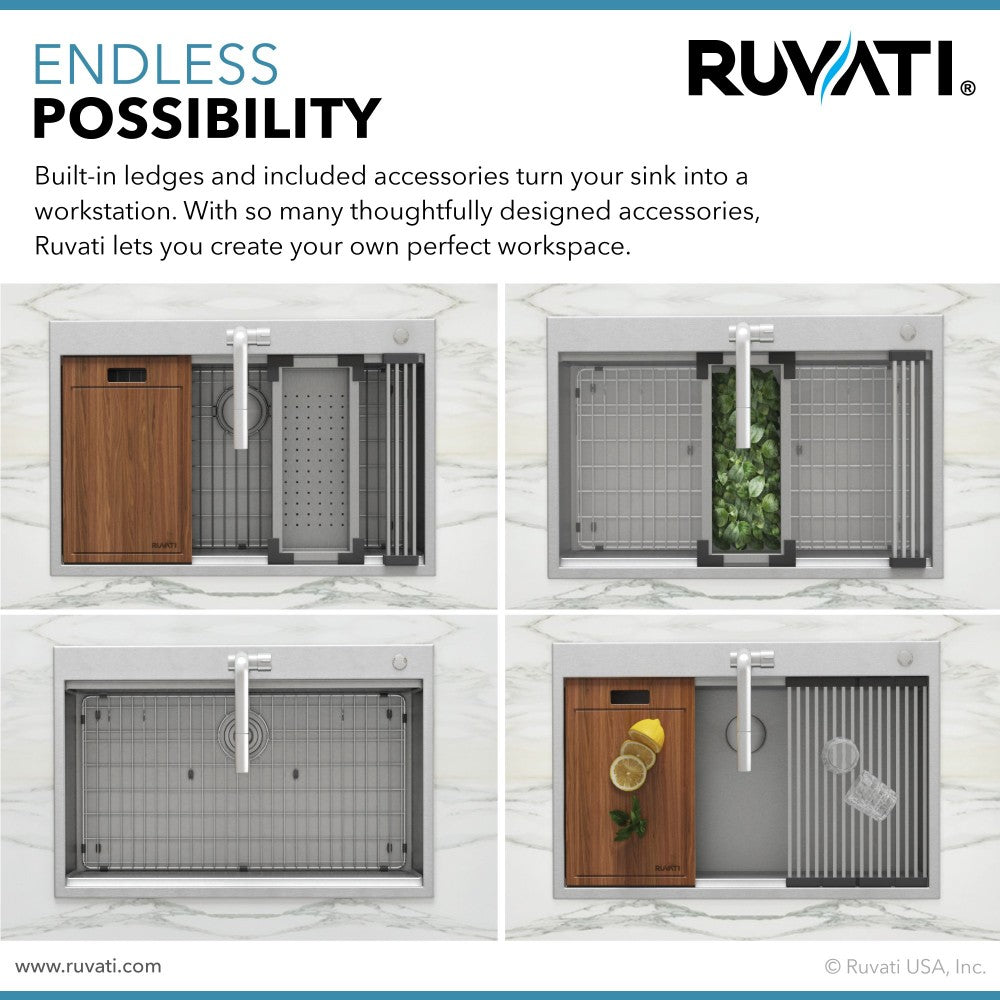 Ruvati Siena 25 x 22 inch Topmount Stainless Steel Kitchen Sink