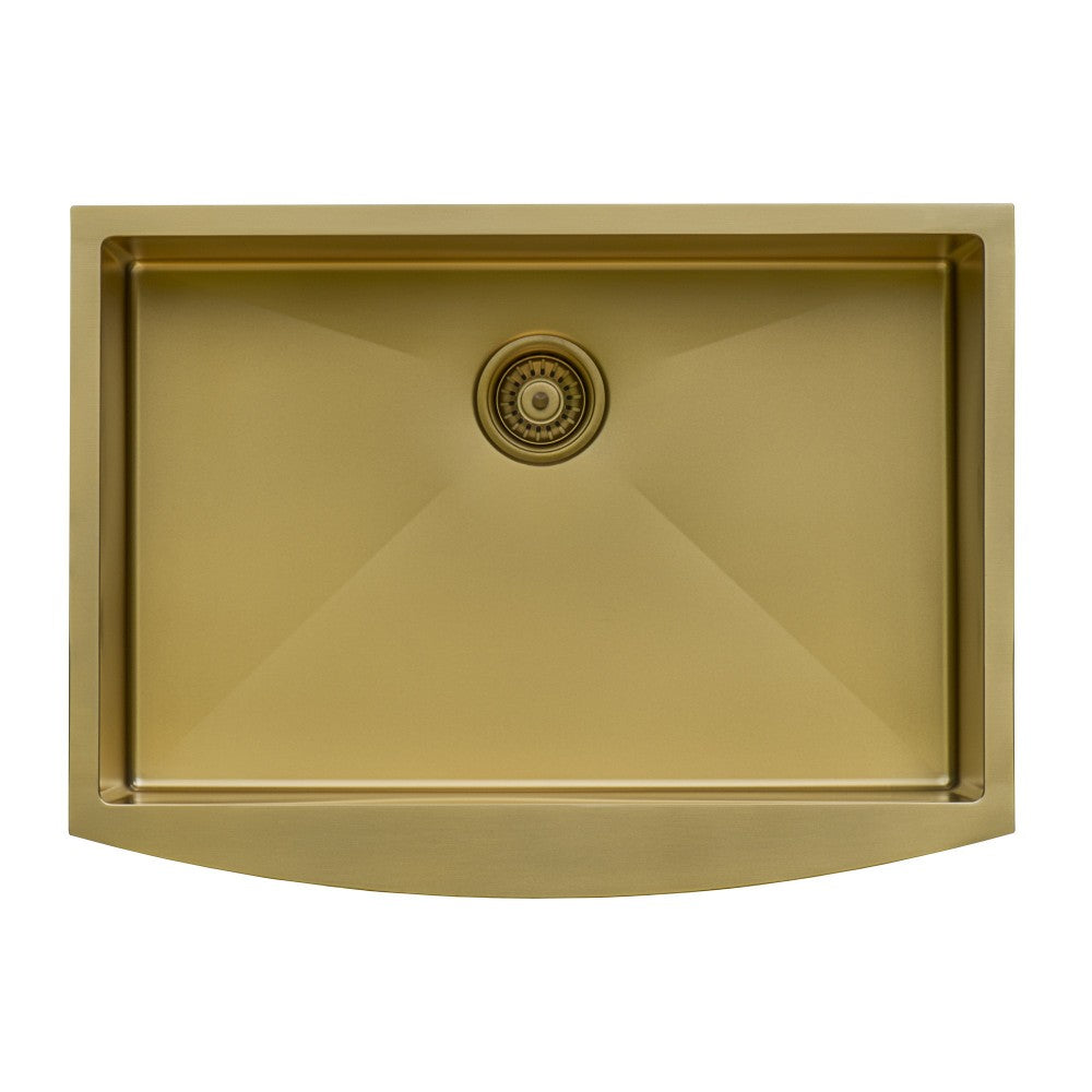 Ruvati Terraza 36 x 22 inch Apron Front Kitchen Sink - Brass Tone Matte Gold