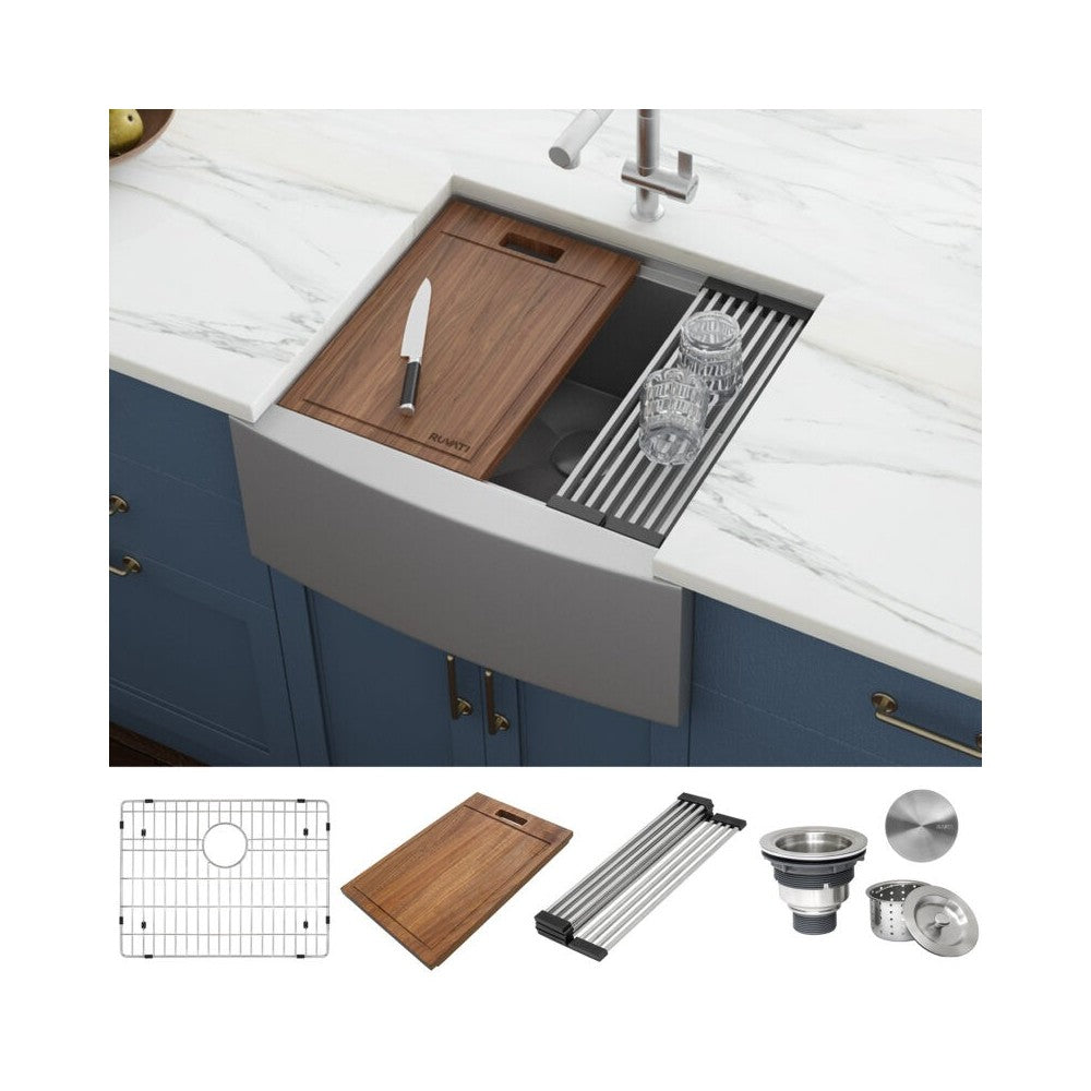 Ruvati Verona 24 x 22 inch Apron Front Stainless Steel Kitchen Sink