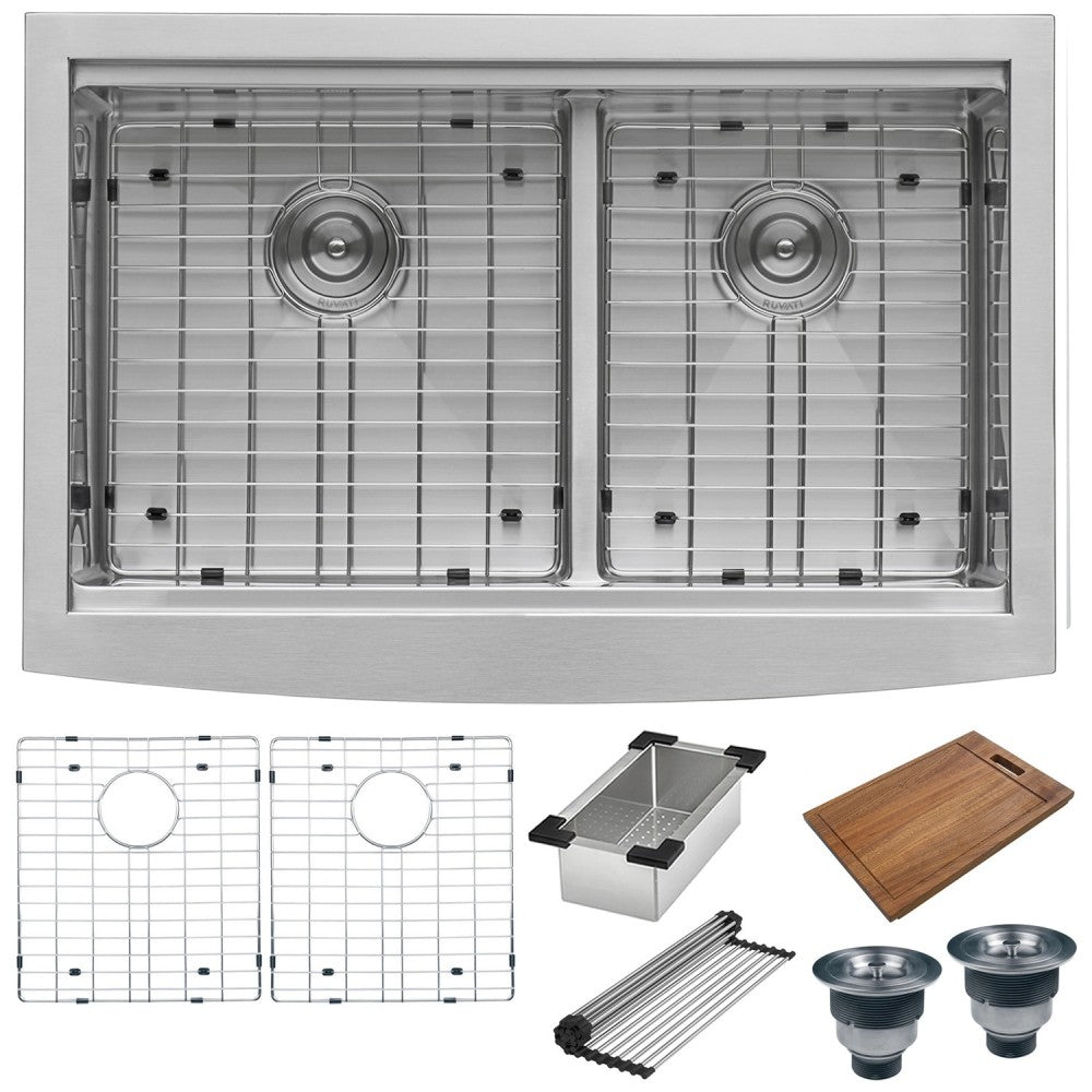 Ruvati Verona 33 x 22 inch Apron Front Stainless Steel Kitchen Sink