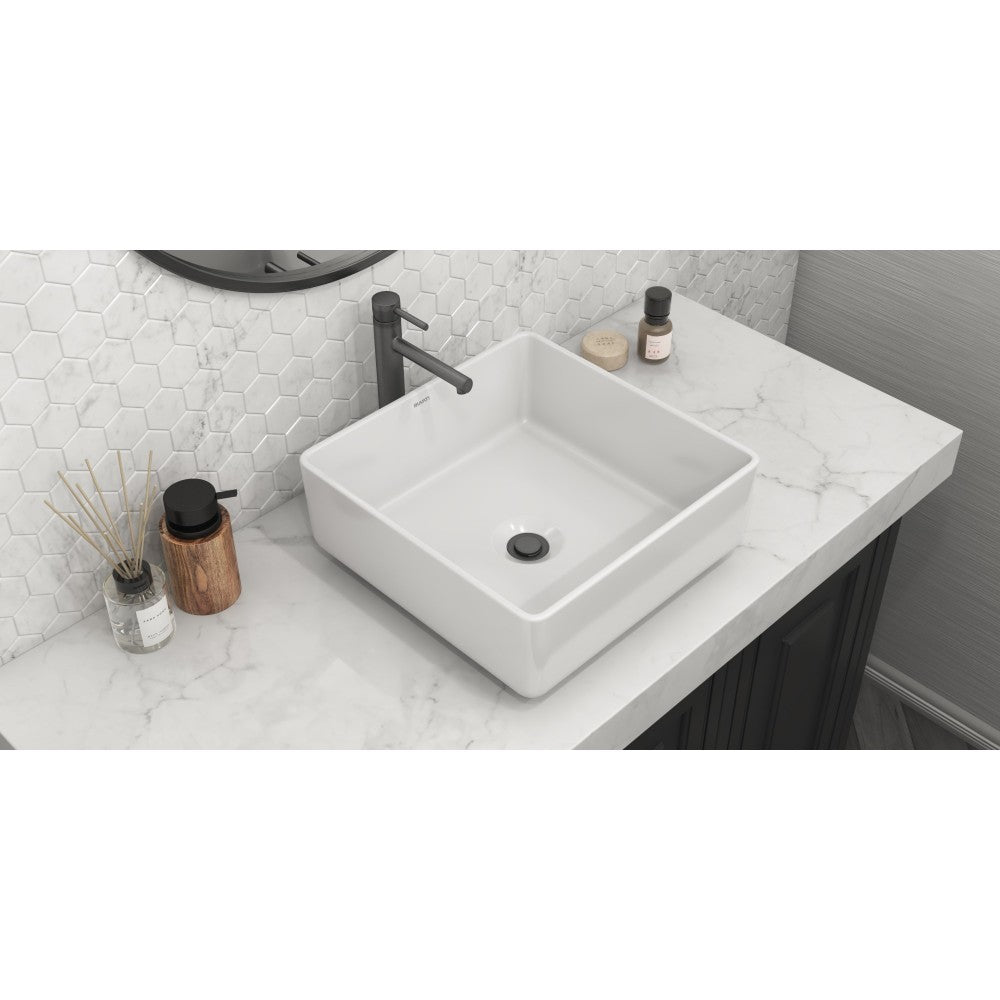 Ruvati Vista 15-1/2 x 15-1/2 inch Vessel (Countertop) Porcelain Bathroom Sink