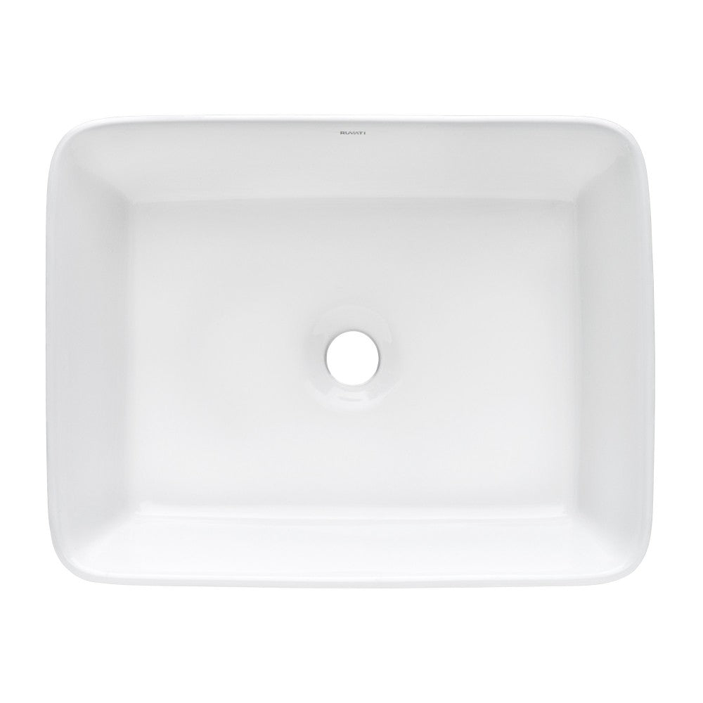 Ruvati Vista 19 x 14-1/2 inch Vessel (Countertop) Porcelain Bathroom Sink