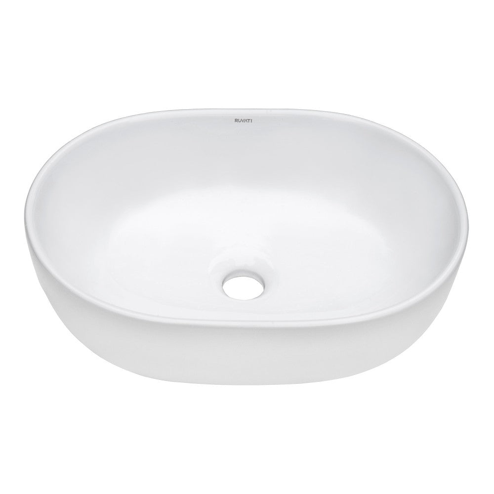 Ruvati Vista 23-1/2 x 16-1/2 inch Vessel (Countertop) Porcelain Bathroom Sink