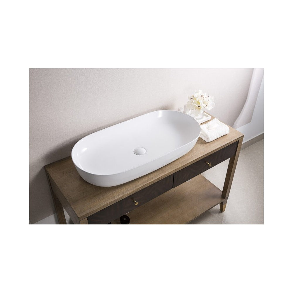 Ruvati Vista 32 x 16 inch Vessel (Countertop) Porcelain Bathroom Sink - White