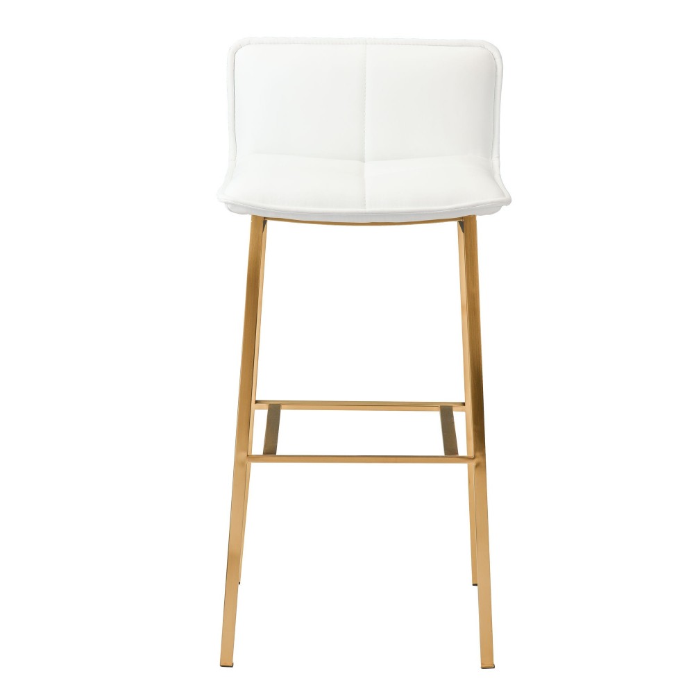 Sabrina White Naugahyde Counter Stool