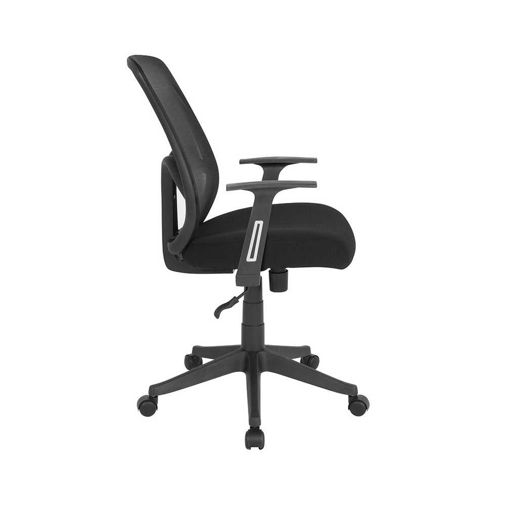 Salerno Series High Back Black Mesh Office Chair with Arms