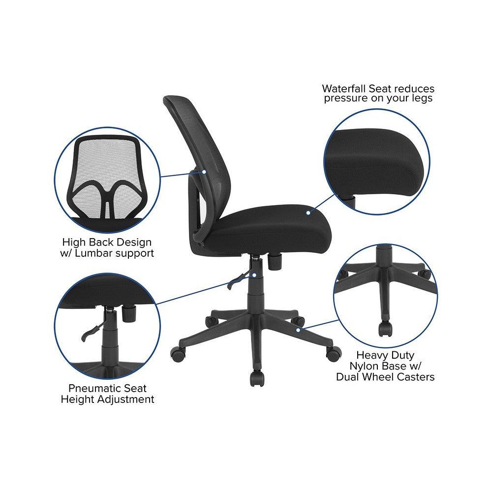 Salerno Series High Back Black Mesh Office Chair
