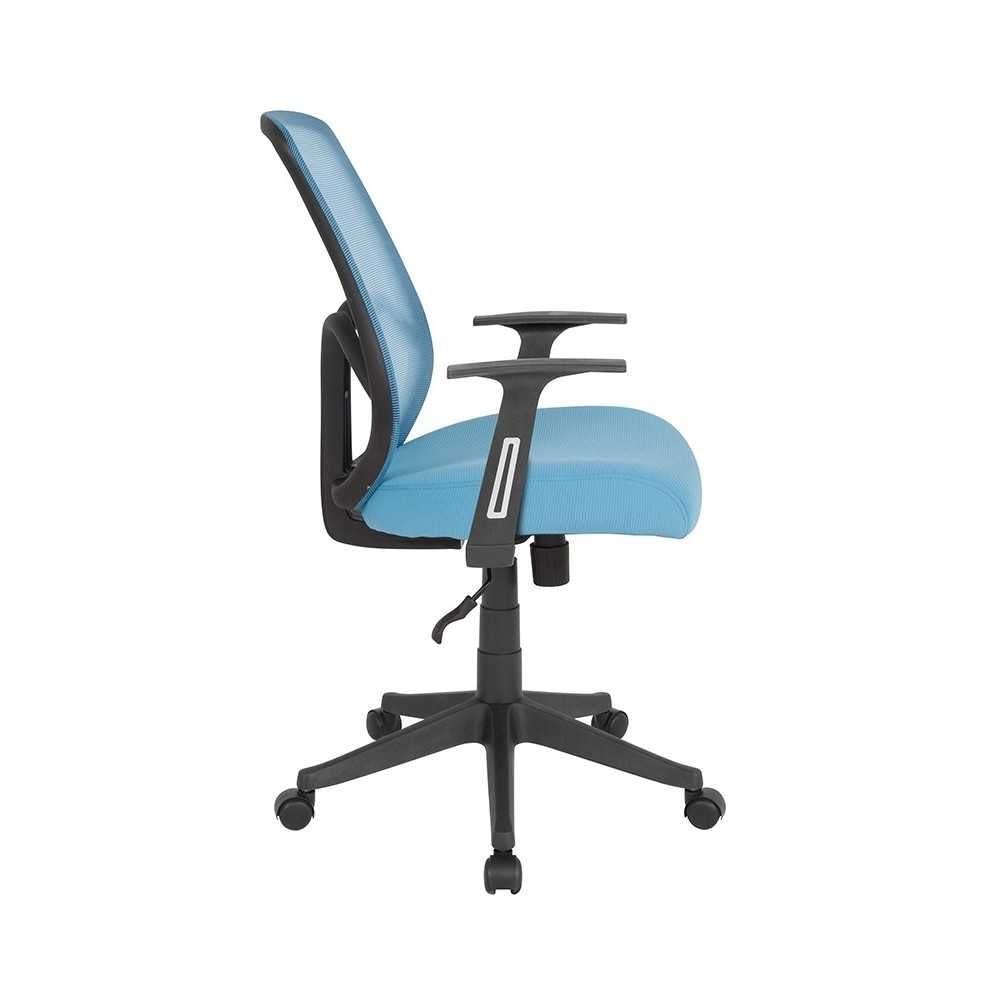 Salerno Series High Back Light Blue Mesh Office Chair with Arms