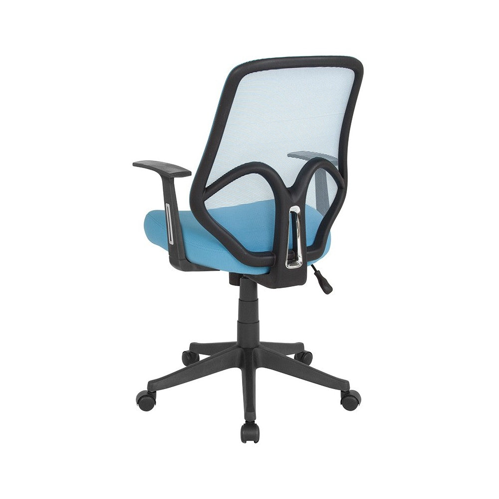 Salerno Series High Back Light Blue Mesh Office Chair with Arms