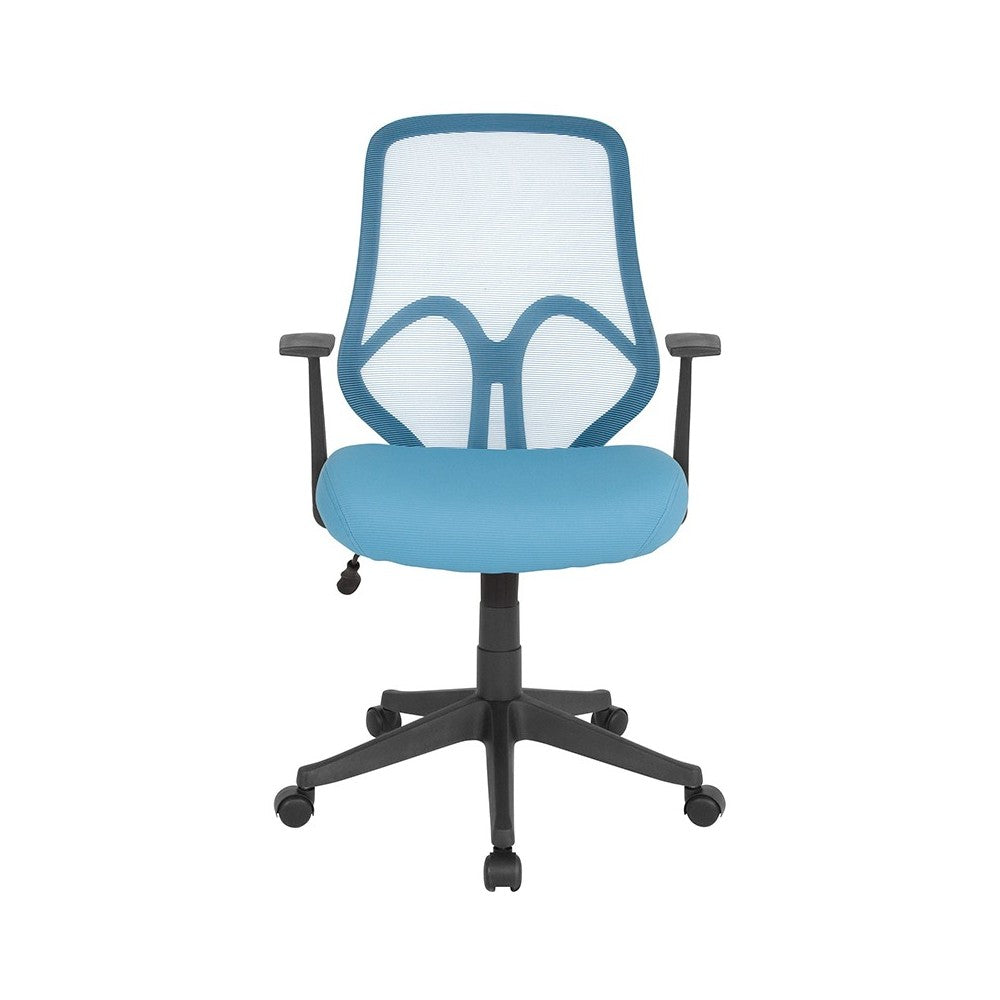 Salerno Series High Back Light Blue Mesh Office Chair with Arms