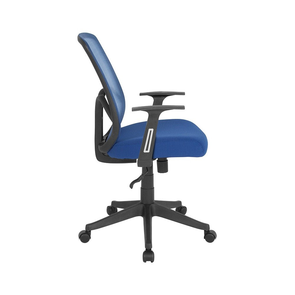 Salerno Series High Back Navy Mesh Office Chair with Arms