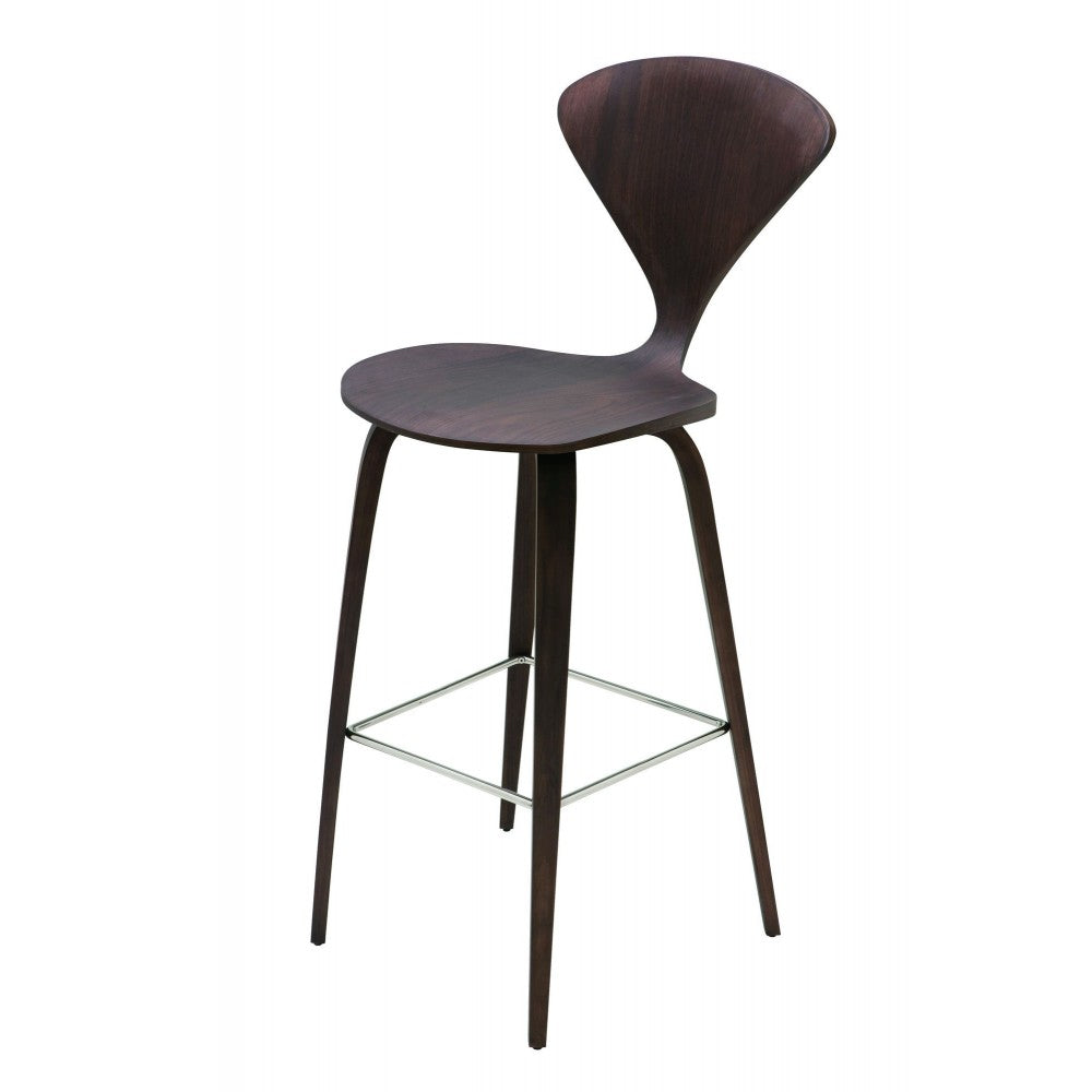 Satine Dark Walnut Wood Counter Stool