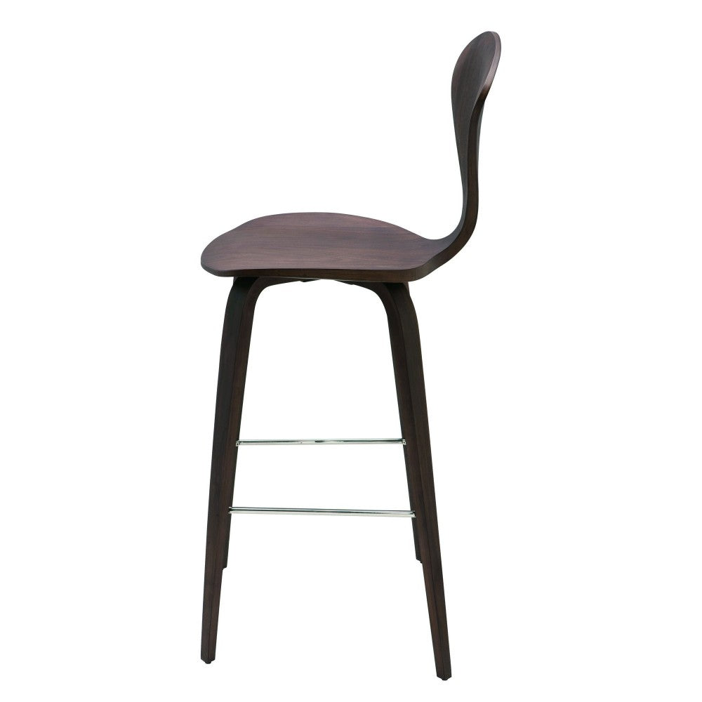 Satine Dark Walnut Wood Counter Stool