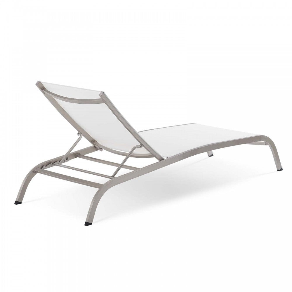Savannah Outdoor Patio Mesh Chaise Lounge Set of 4, White