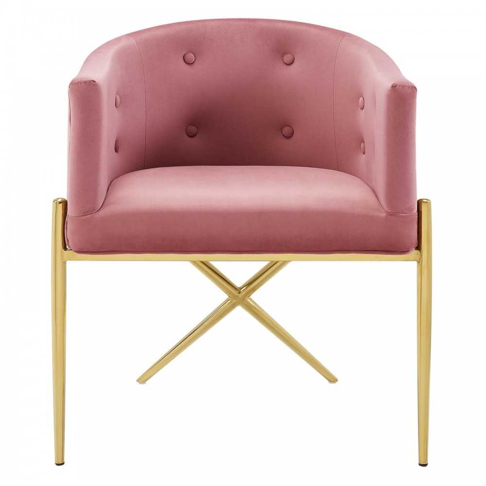 Savour Accent Dining Armchair Performance Velvet Set of 2, Dusty Rose