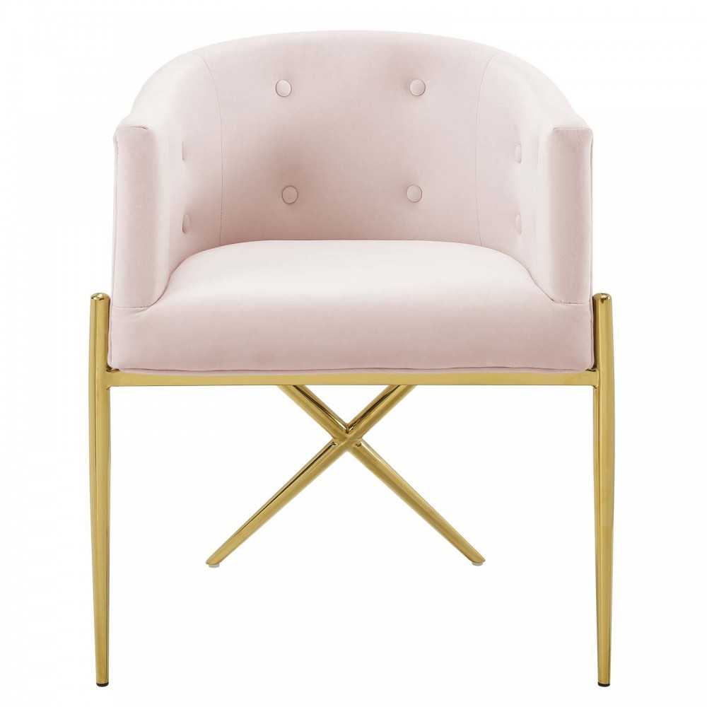 Savour Accent Dining Armchair Performance Velvet Set of 2, Pink