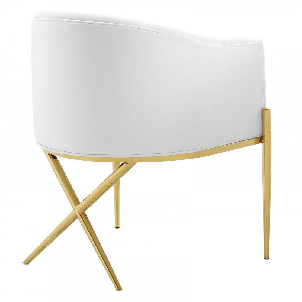 Savour Accent Dining Armchair Performance Velvet Set of 2, White