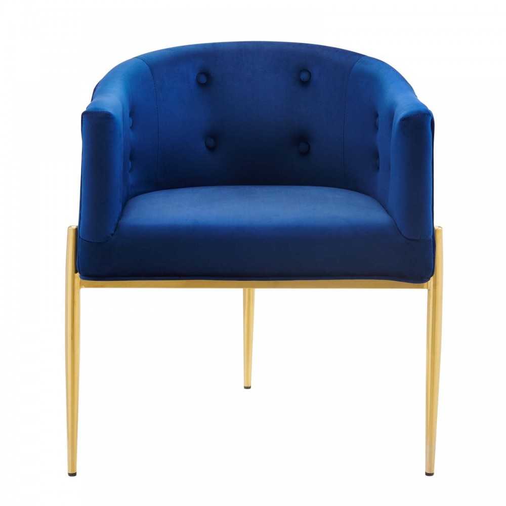 Savour Tufted Performance Velvet Accent Chair, Navy