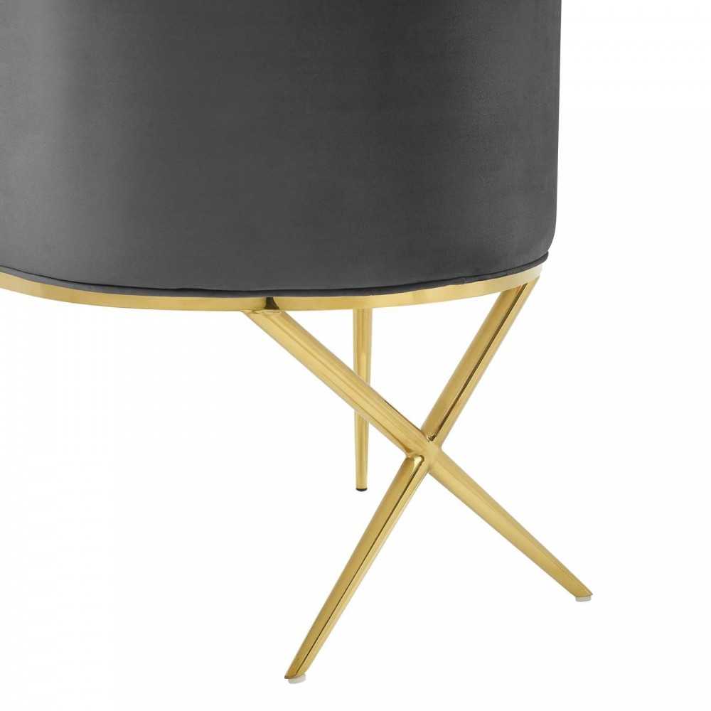 Savour Tufted Performance Velvet Accent Dining Armchair, Charcoal