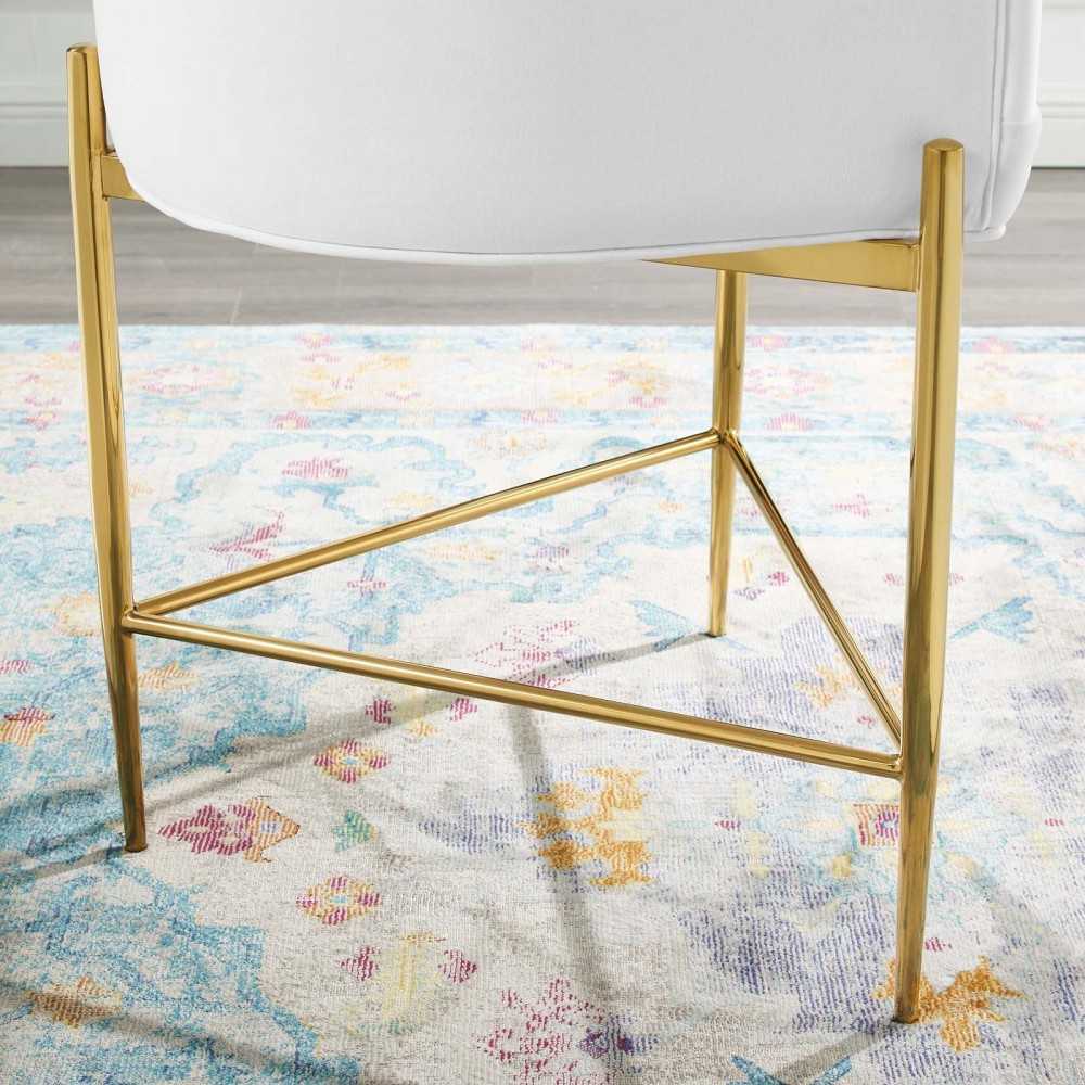 Savour Tufted Performance Velvet Counter Stool Set of 2, White