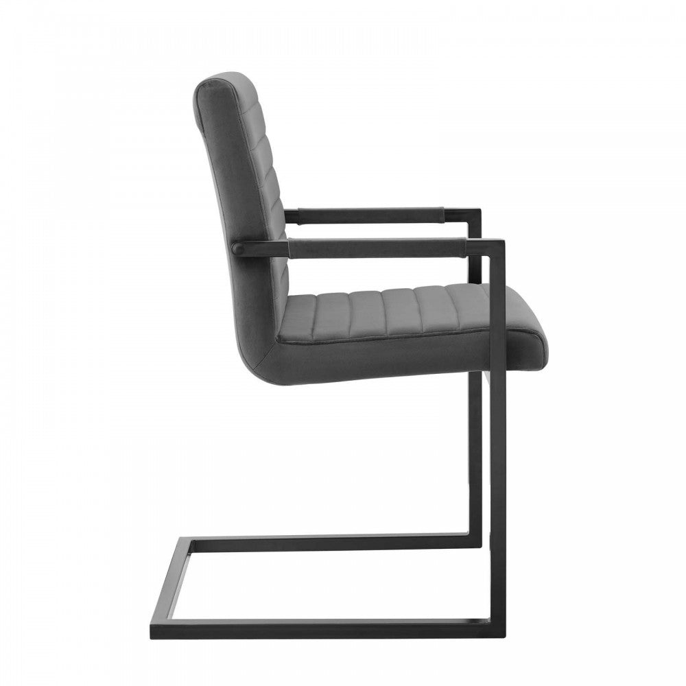 Savoy Performance Velvet Dining Chairs - Set of 2, Gray