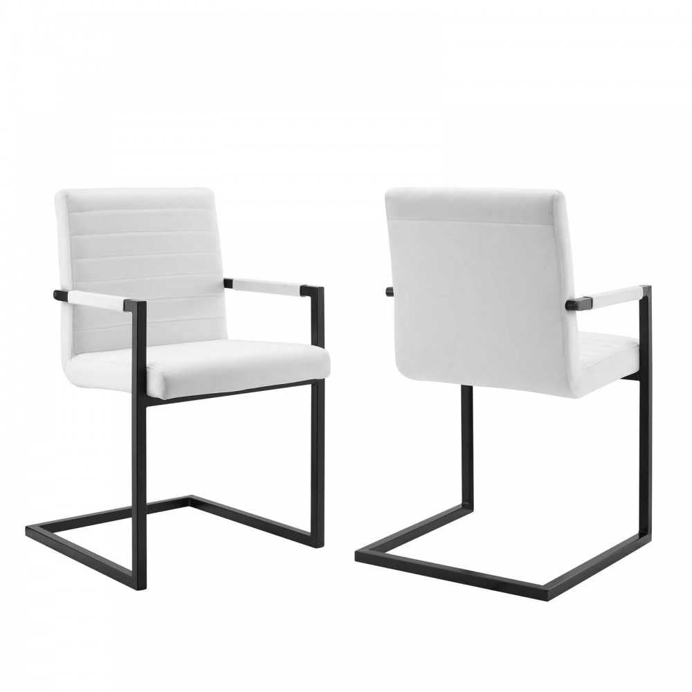 Savoy Performance Velvet Dining Chairs - Set of 2, White