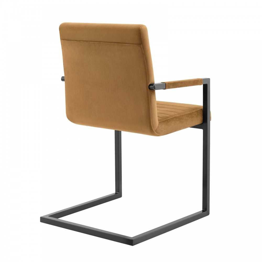 Savoy Performance Velvet Dining Chairs - Set of 2, Cognac