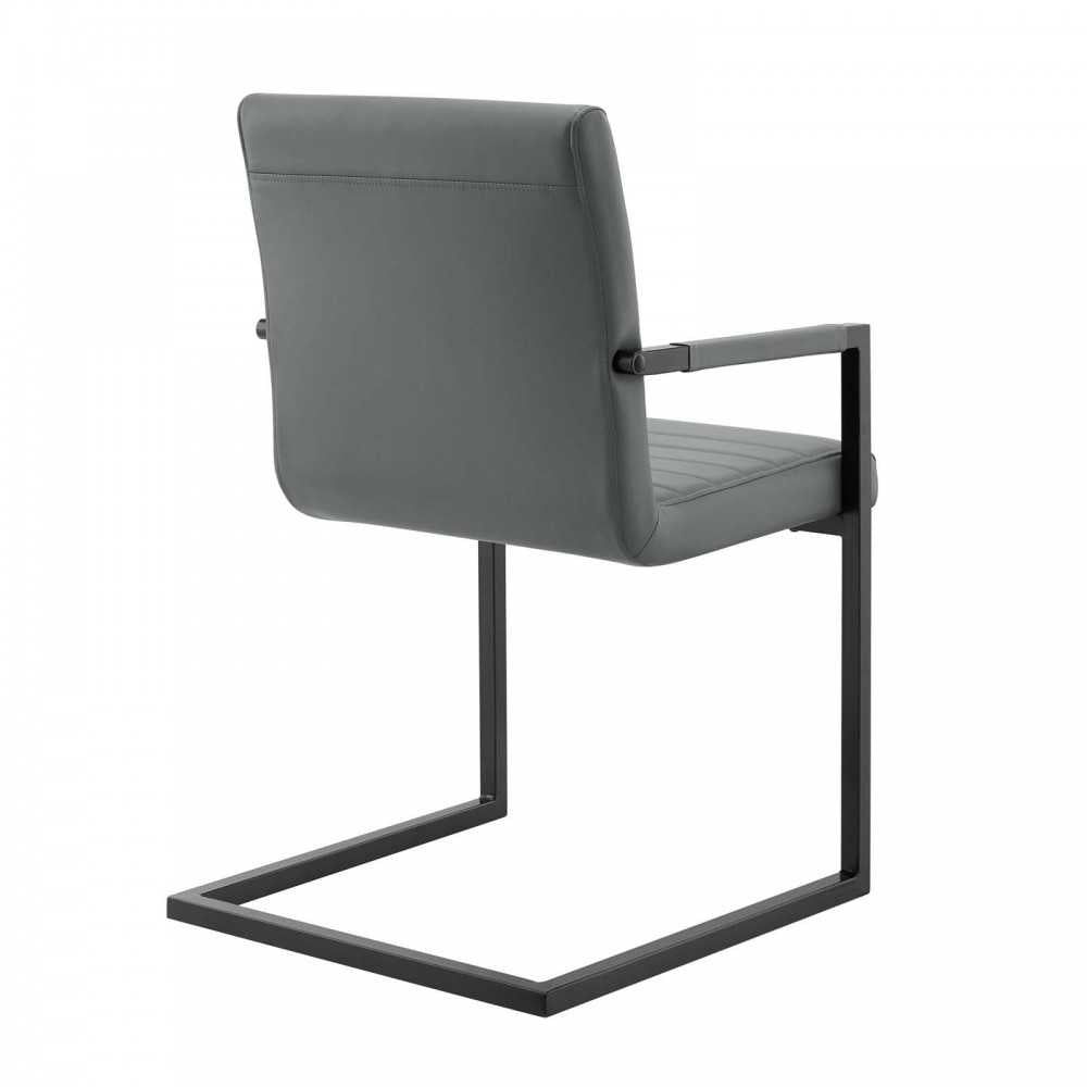 Savoy Vegan Leather Dining Chairs - Set of 2, Gray