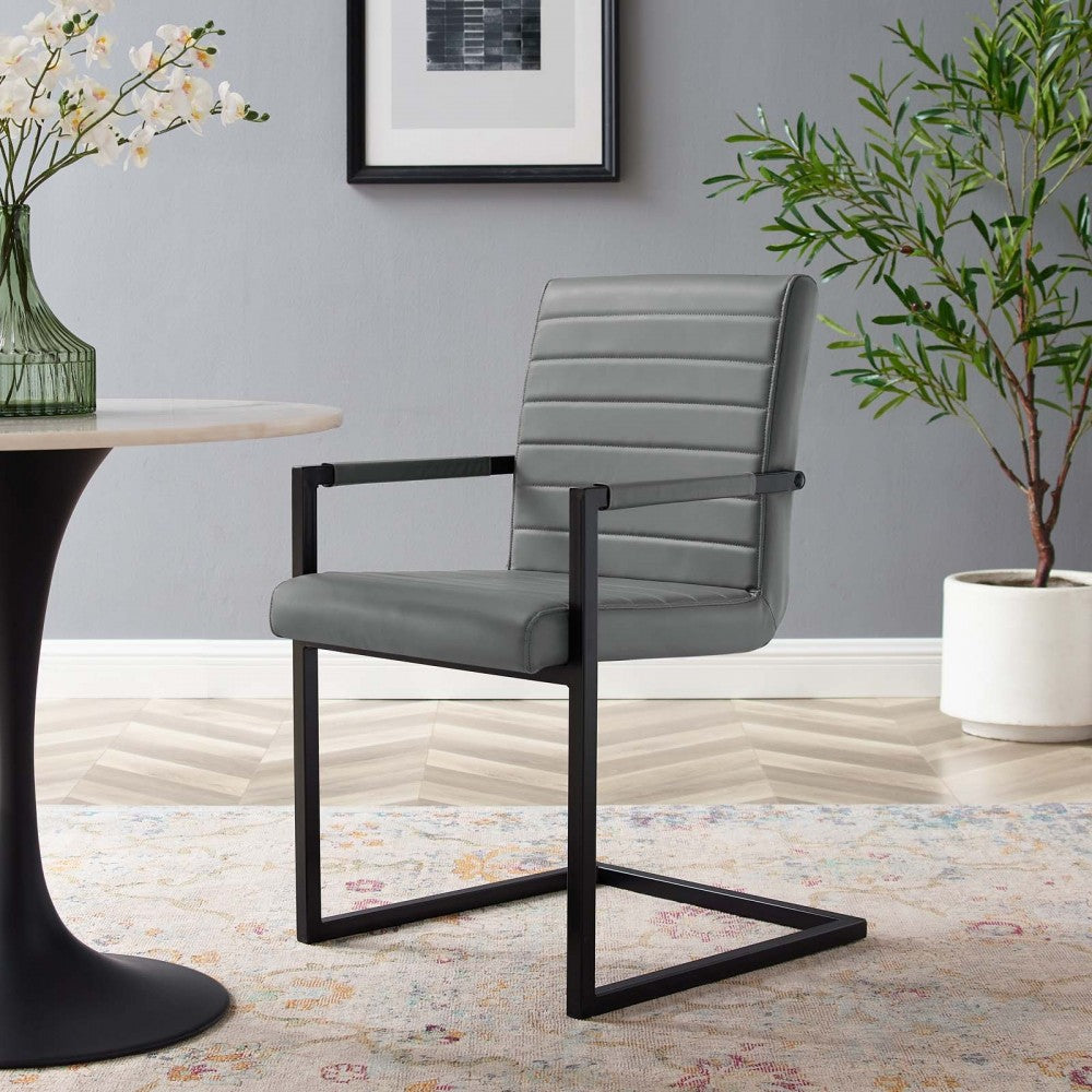 Savoy Vegan Leather Dining Chairs - Set of 2, Gray