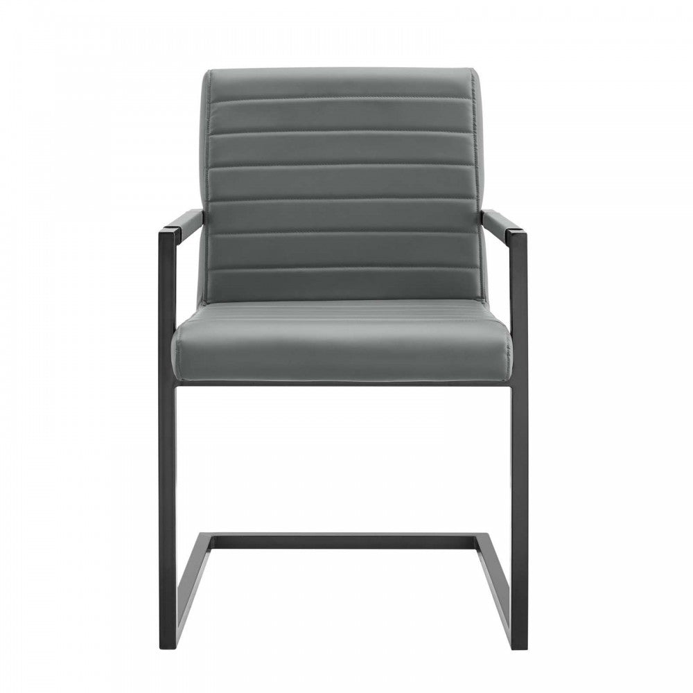 Savoy Vegan Leather Dining Chairs - Set of 2, Gray