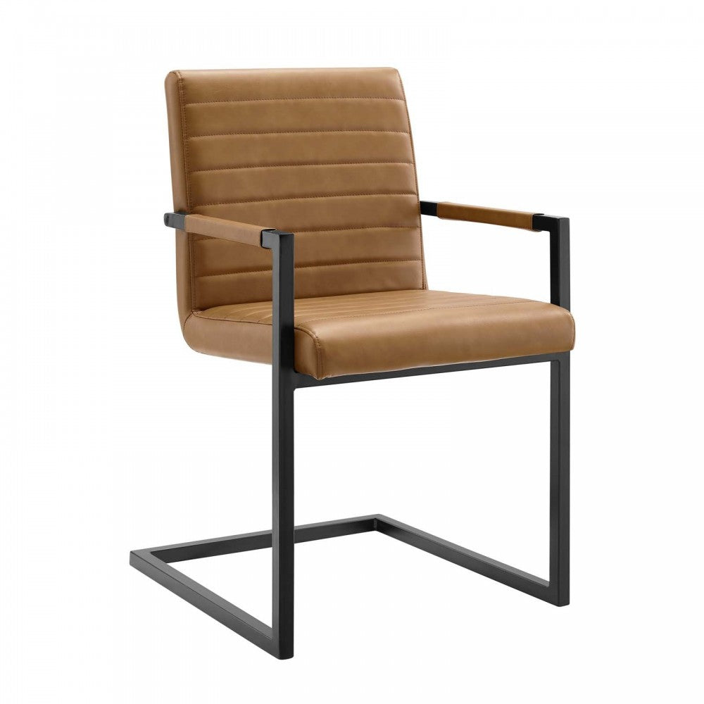 Savoy Vegan Leather Dining Chairs - Set of 2, Tan