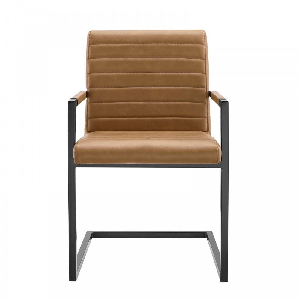 Savoy Vegan Leather Dining Chairs - Set of 2, Tan