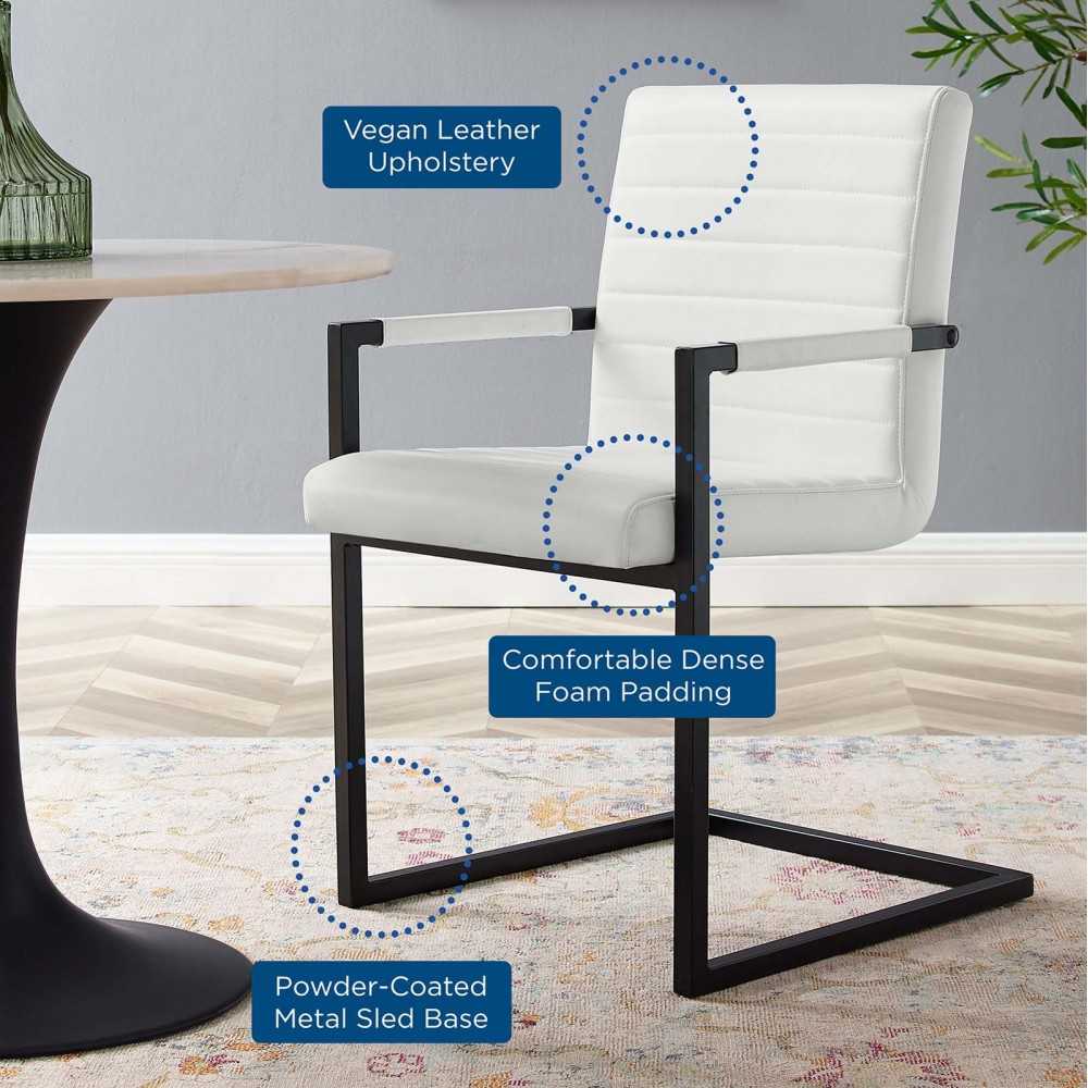 Savoy Vegan Leather Dining Chairs - Set of 2, White