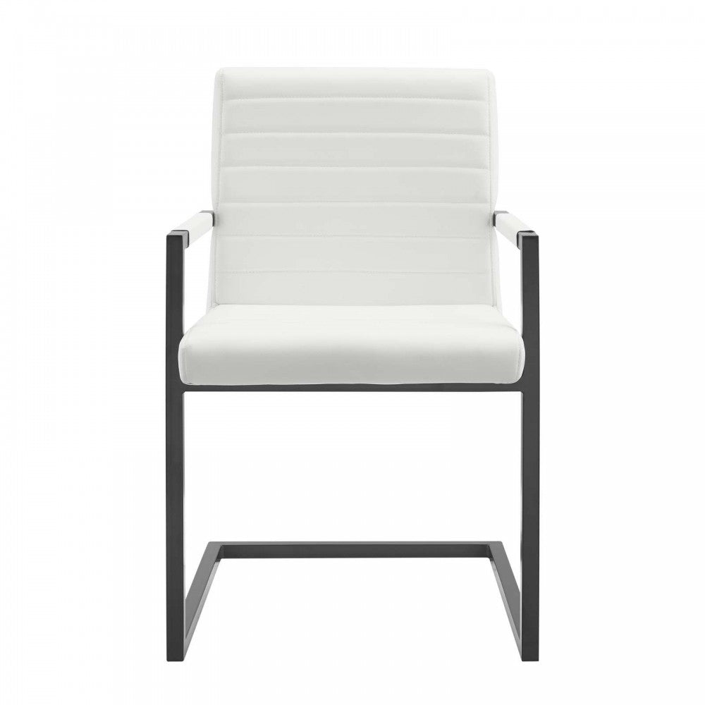 Savoy Vegan Leather Dining Chairs - Set of 2, White