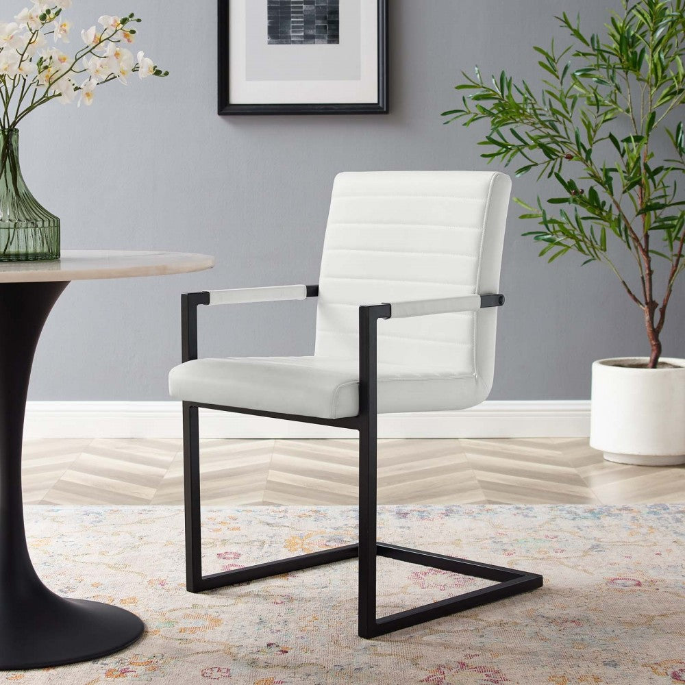 Savoy Vegan Leather Dining Chairs - Set of 2, White