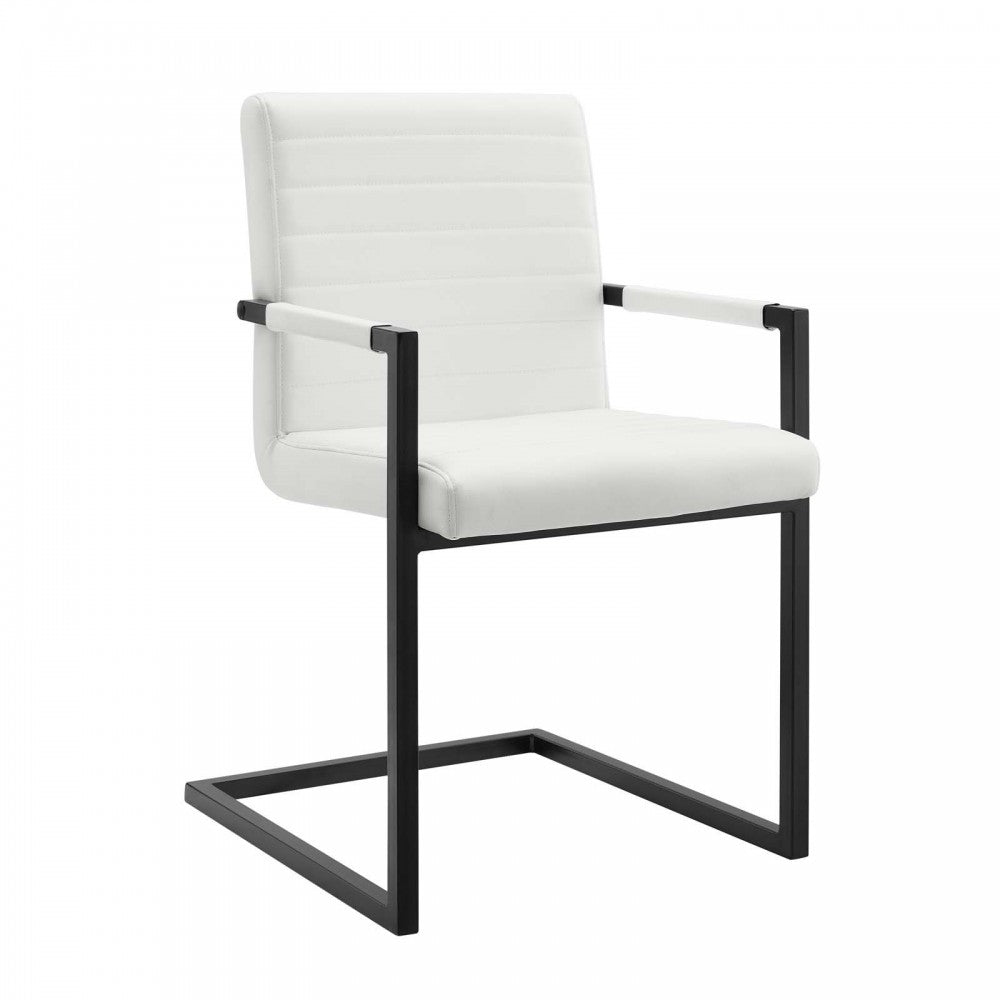 Savoy Vegan Leather Dining Chairs - Set of 2, White