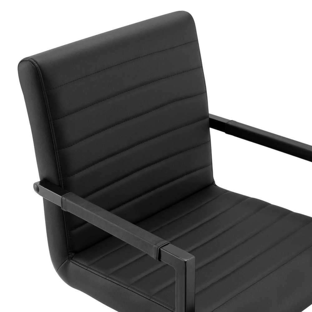 Savoy Vegan Leather Dining Chairs - Set of 2, Black