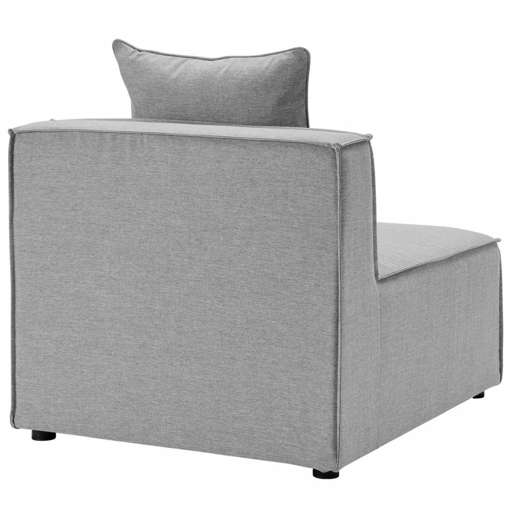 Saybrook Outdoor Patio Upholstered 4-Piece Sectional Sofa, Gray, EEI-4380-GRY