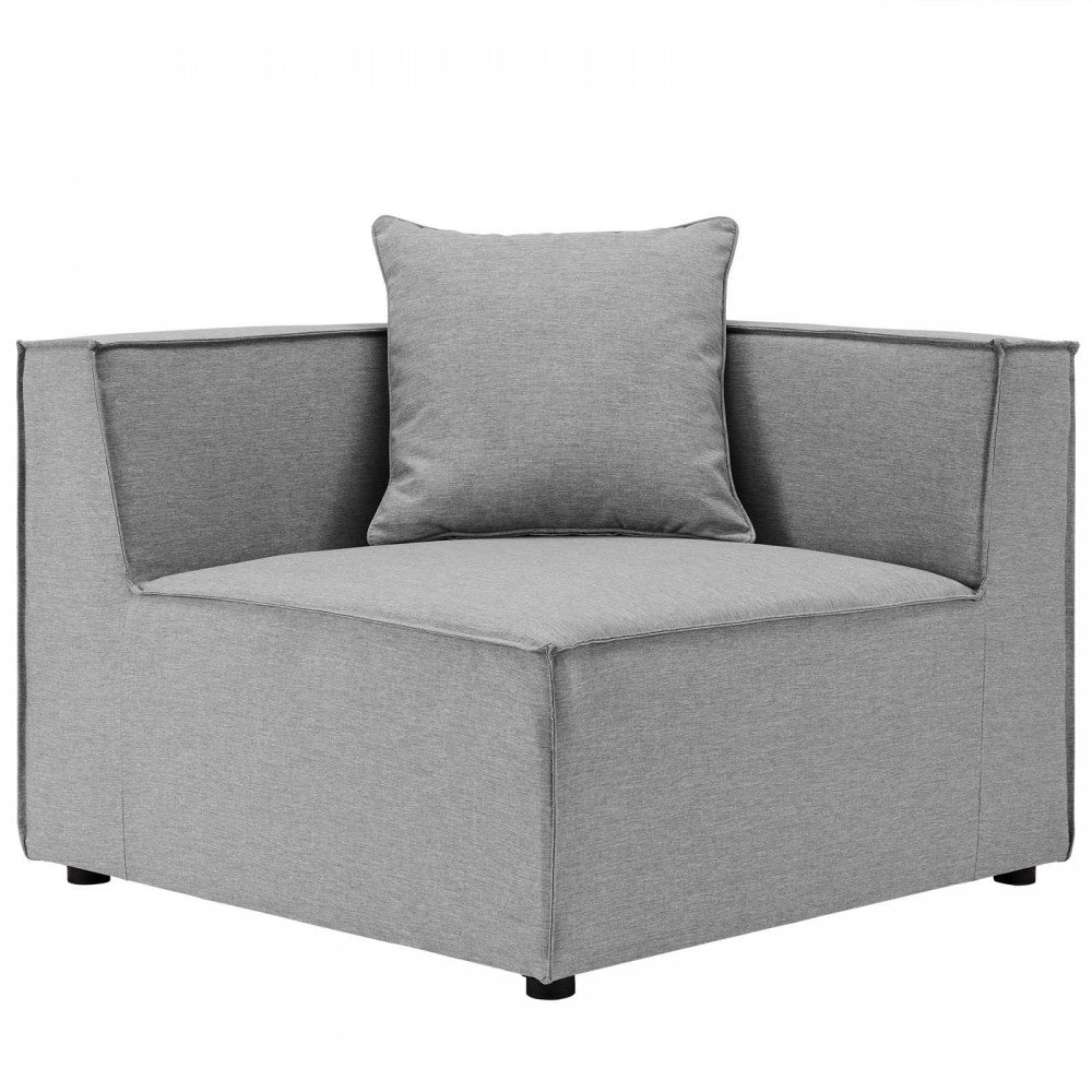 Saybrook Outdoor Patio Upholstered 4-Piece Sectional Sofa, Gray, EEI-4380-GRY