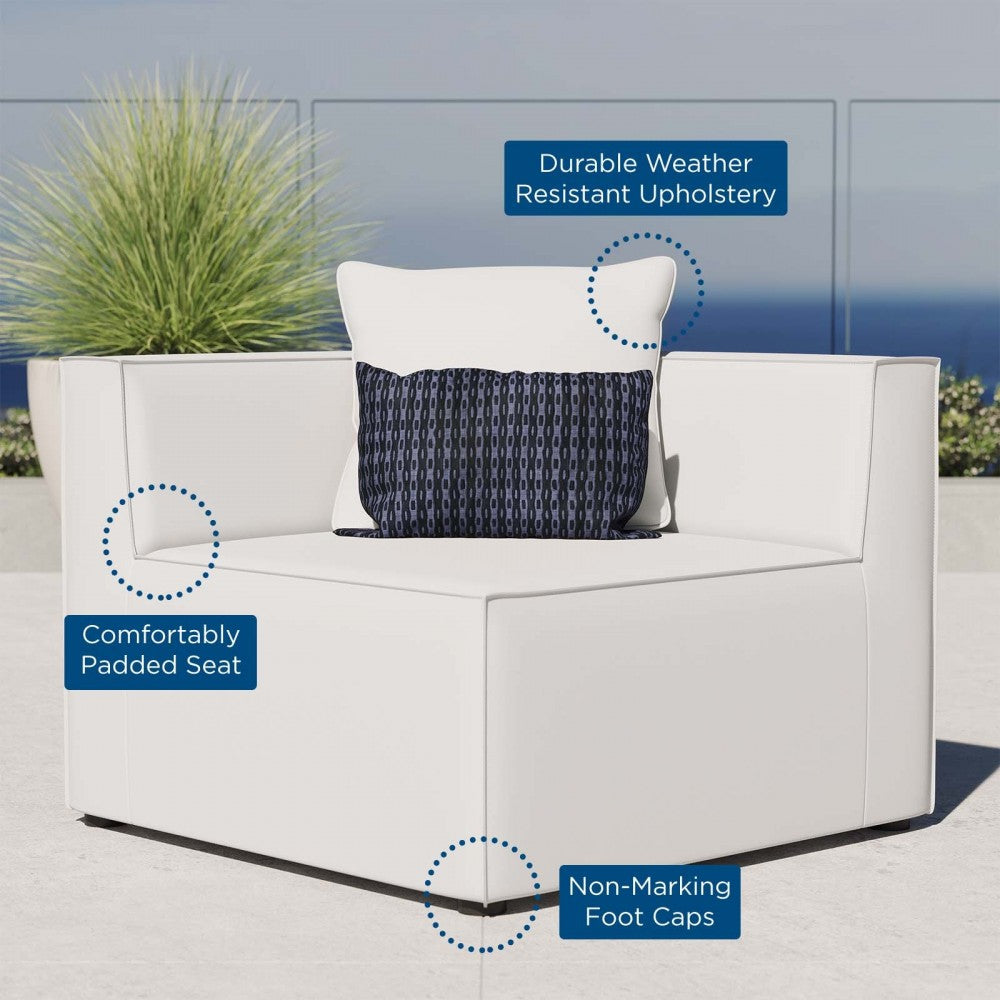 Saybrook Outdoor Patio Upholstered Sectional Sofa Corner Chair, White