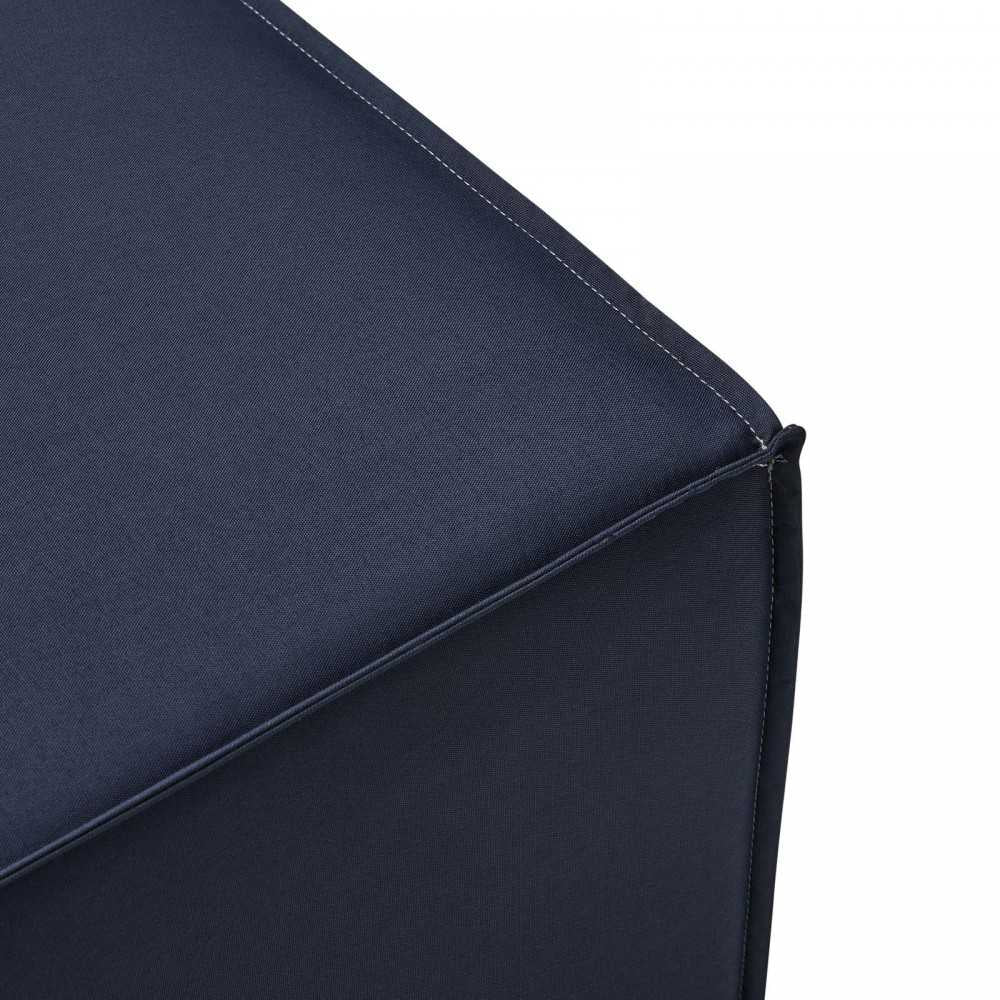 Saybrook Outdoor Patio Upholstered Sectional Sofa Ottoman, Navy