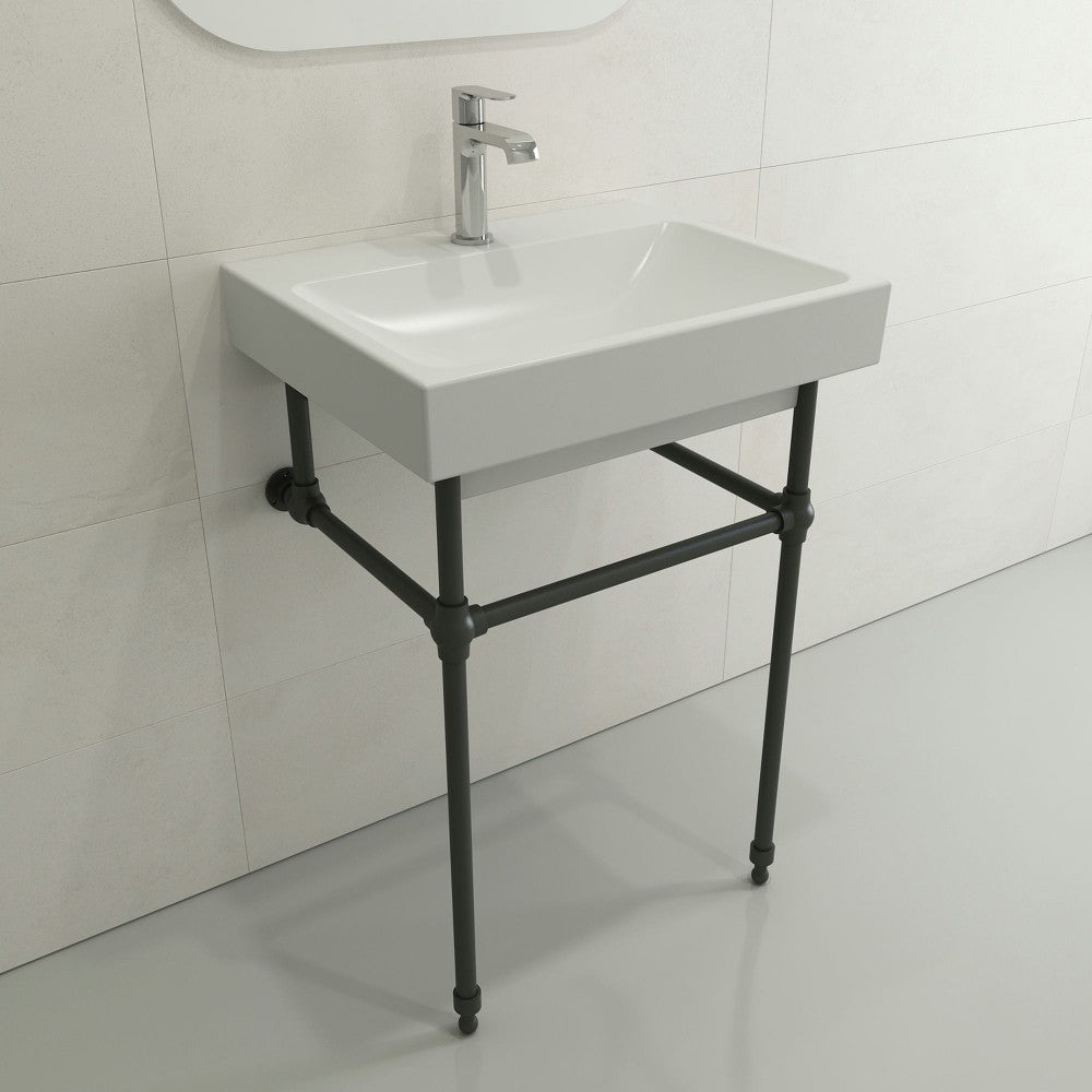 Scala Arch Wall-Mounted Sink Fireclay 23.75 in. 1-Hole in Matte White