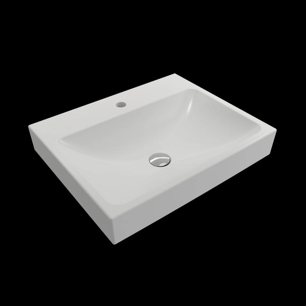Scala Arch Wall-Mounted Sink Fireclay 23.75 in. 1-Hole in Matte White