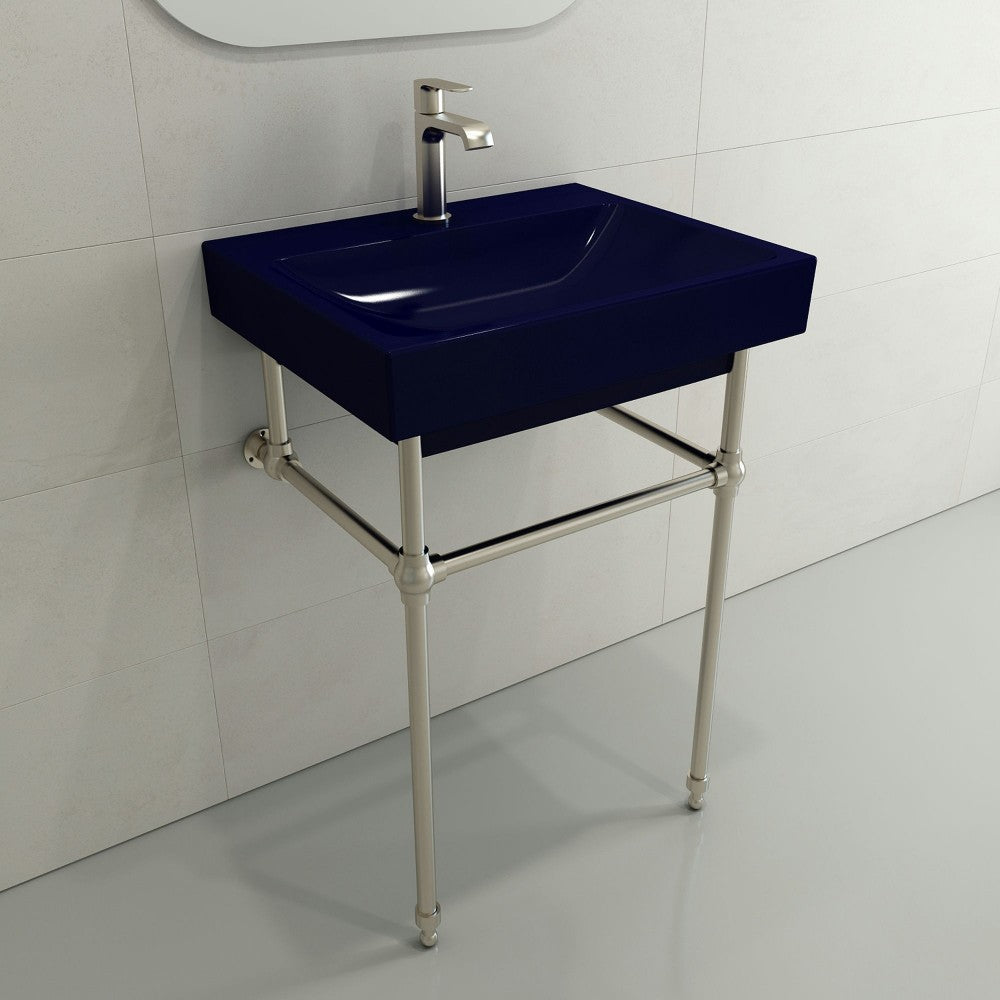 Scala Arch Wall-Mounted Sink Fireclay 23.75 in. 1-Hole in Sapphire Blue