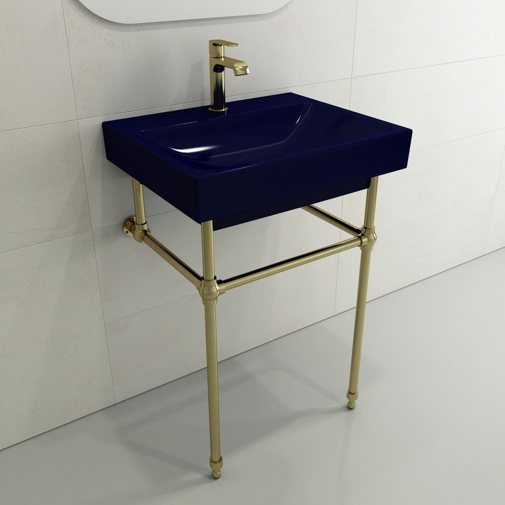 Scala Arch Wall-Mounted Sink Fireclay 23.75 in. 1-Hole in Sapphire Blue