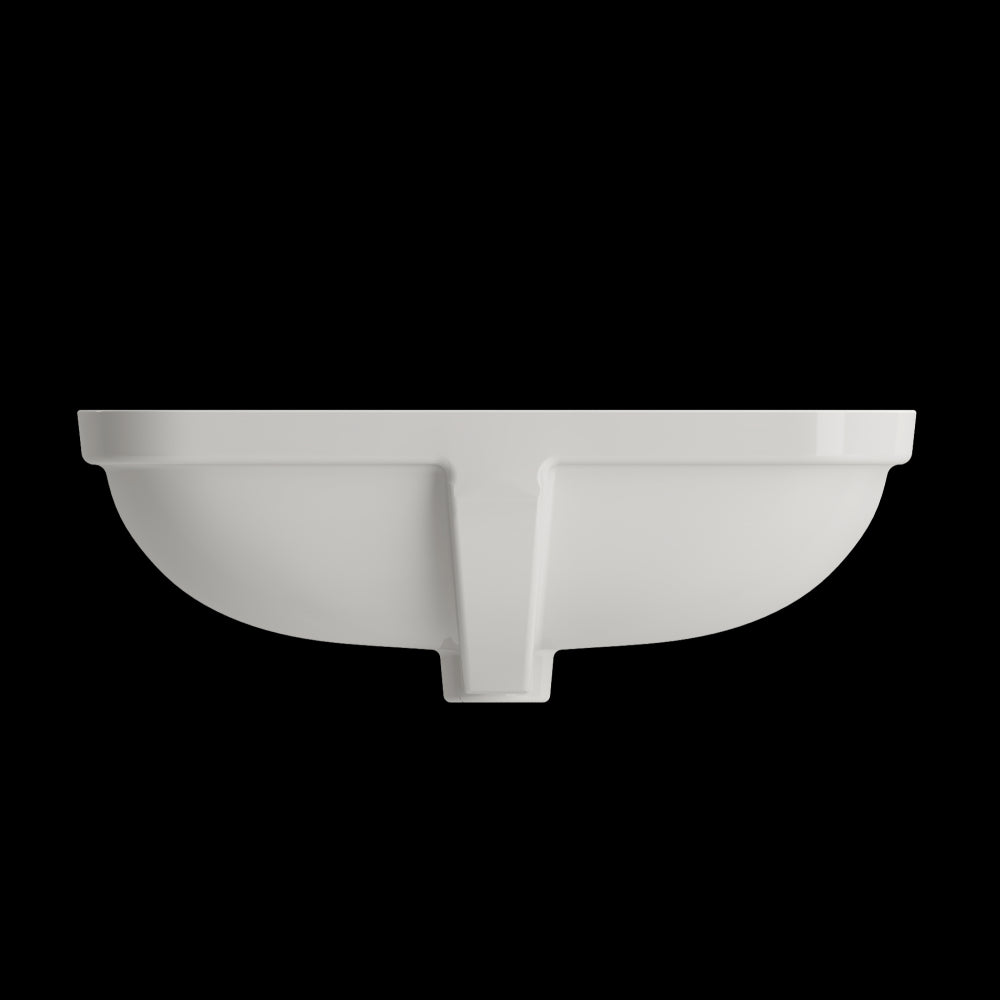 Scala Undermount Sink Fireclay 21.75 in. with Overflow in Biscuit