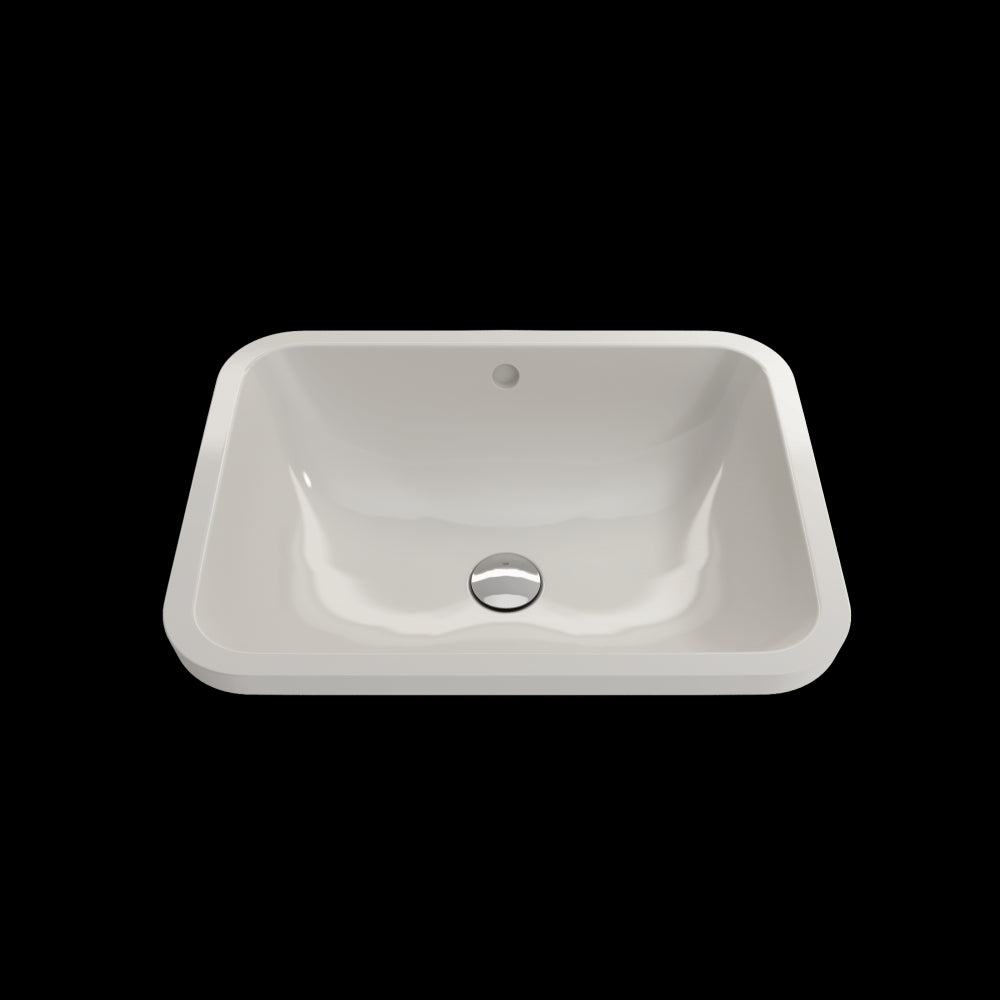 Scala Undermount Sink Fireclay 21.75 in. with Overflow in Biscuit