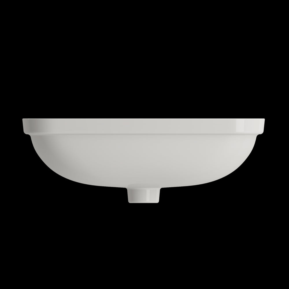 Scala Undermount Sink Fireclay 21.75 in. with Overflow in Biscuit