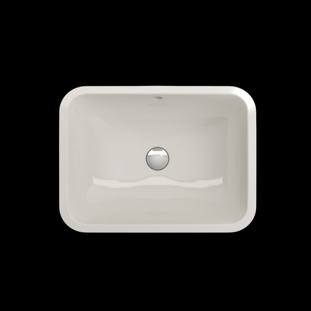 Scala Undermount Sink Fireclay 21.75 in. with Overflow in Biscuit
