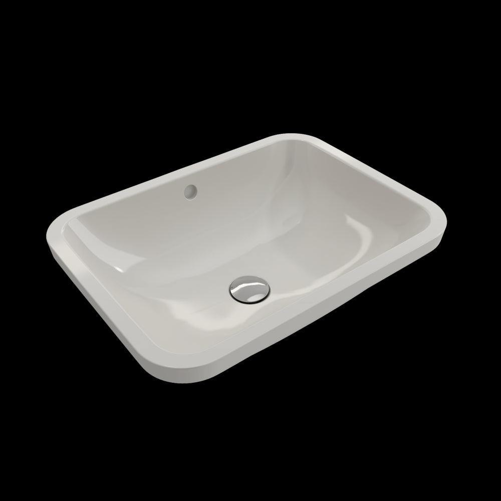 Scala Undermount Sink Fireclay 21.75 in. with Overflow in Biscuit